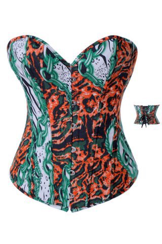 Wholesale! Women Colored Corsets Waist Training Bustiers sleeping corset LB4035 Printed overbusts