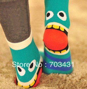 Wholesale women's lovely originality Wacky expressions socks,lady character one who lisps cotton sock/sox,free shipping,ID:A240