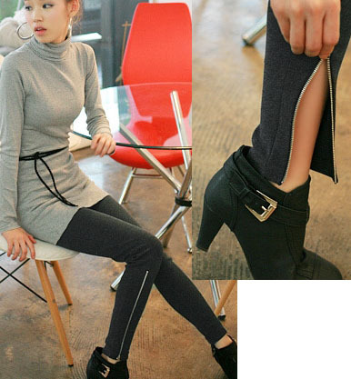 Wholesale Women's socks fashion zipper legging tights stockings