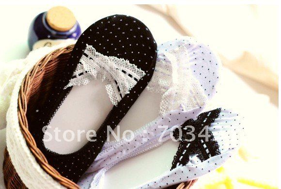 Wholesale women's socks,Sock Slippers,Lovely cotton sock ladies,polka dot socks,cross ultrathin female sox,free shipping,ID:A029