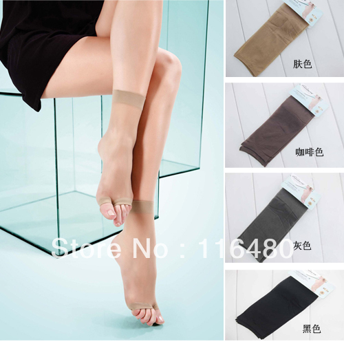 Wholesale Womens Silk Stocking Sexy Socks Lady dew toe Socks For Open Toe Shoes 15D 4 Colors