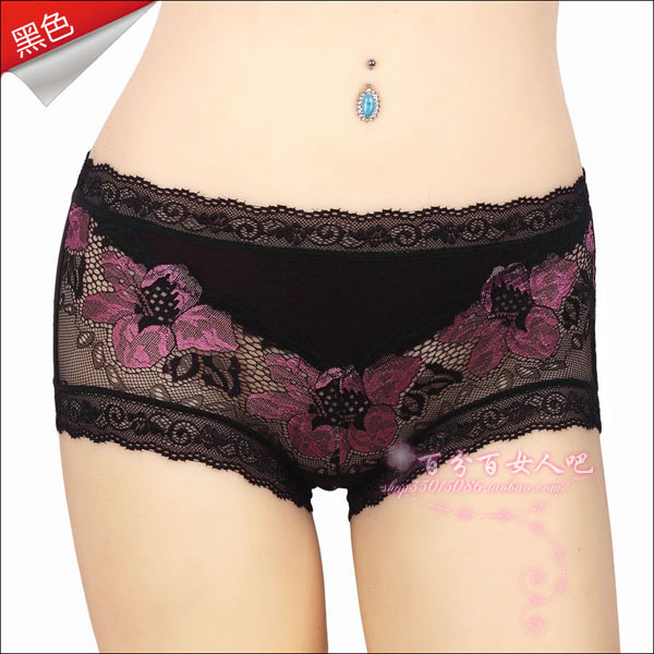 Wholesale11 colors fashion bamboo fibre ladies underwear lace super sexy hollow out transparent underwear