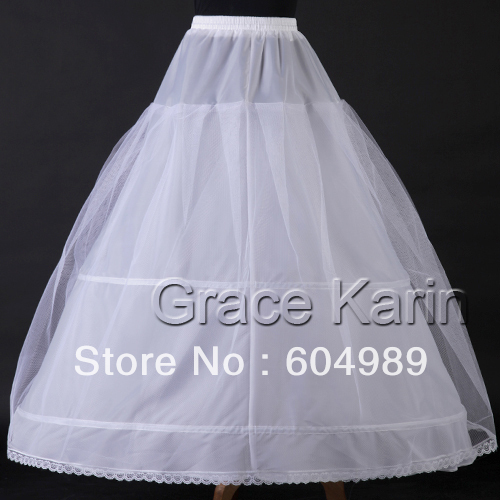Wholesales! Free Shipping 3pcs/lot Beautiful Wedding Dress Petticoat for Sale, Long White Underskirt CL2706