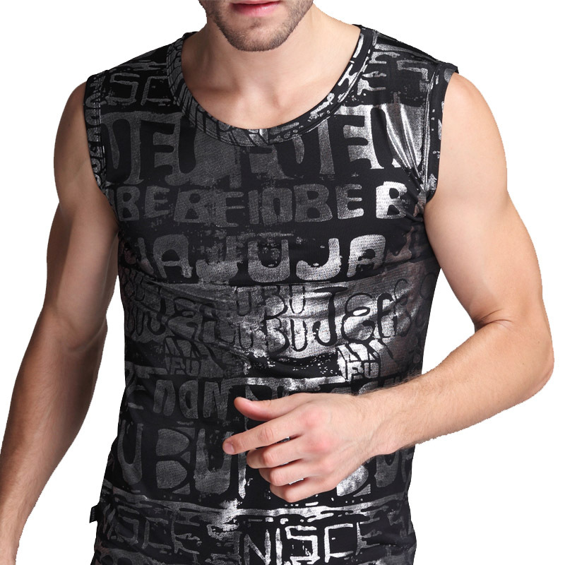 Wide black and white fashion vest viscose male vest male vest-free shipping