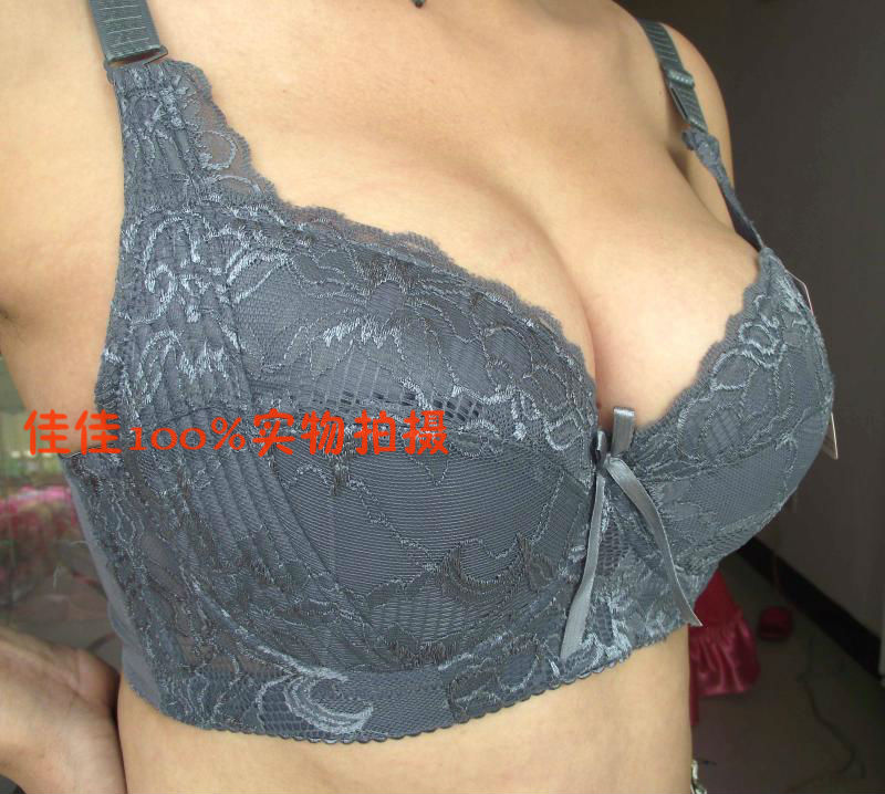 Wide strap full cup bra adjustable push up side gathering furu plus size underwear thin bra