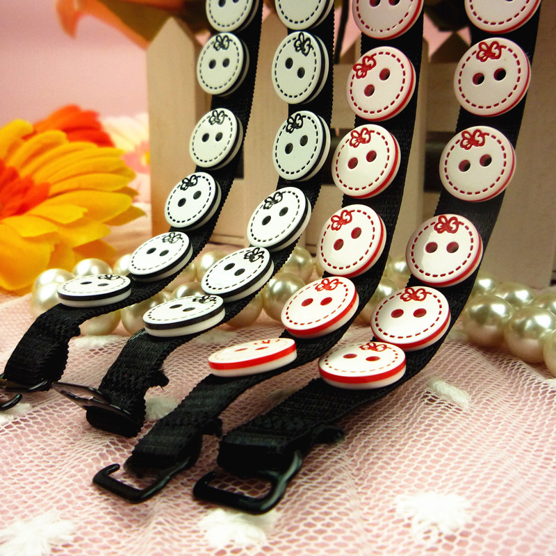 Width:1.0cm smiley button double-shoulder underwear shoulder strap 20pair/lot wholesale Free shipping