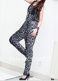 Wild leopard piece pants jumpsuit  A613