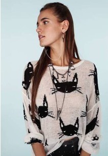 Wildfox2012 autumn and winter star style cat hole sweater