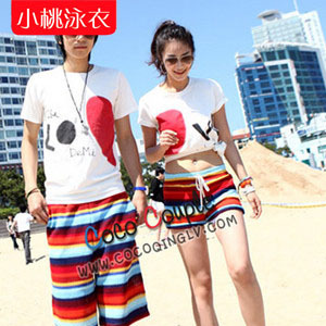Wind fashion Board Shorts striped beach shorts pants lovers beach pants
