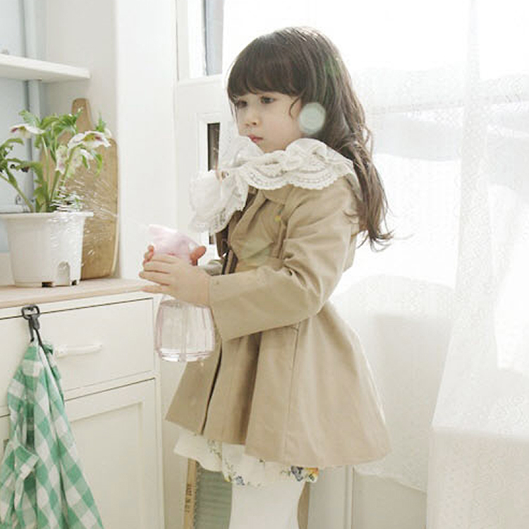 Wind medium-long child trench female child outerwear spring and autumn kids clothes children's clothing casual overcoat