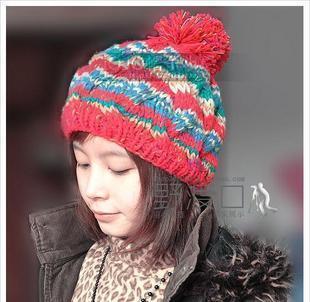 Wind thickening 5 popular line cap female hat winter hat knitted hat knitted hat