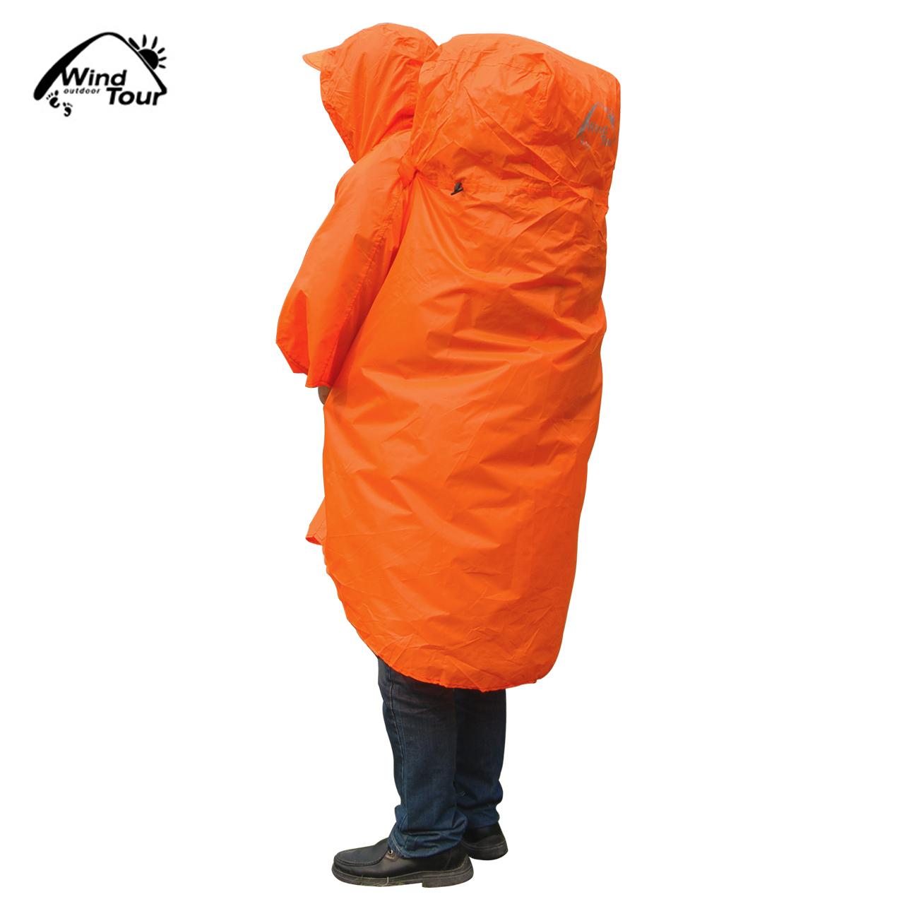 Wind tour outdoor waterproof poncho backpack rain cover one piece raincoat