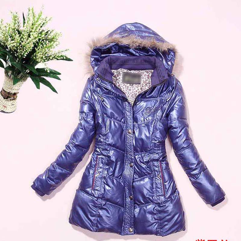 Windproof medium-long with a hood wadded jacket e153 - plus size clothing