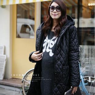 Windproof waterproof maternity coat maternity winter coat black Emboss maternity cotton-padded jacket thickening vest