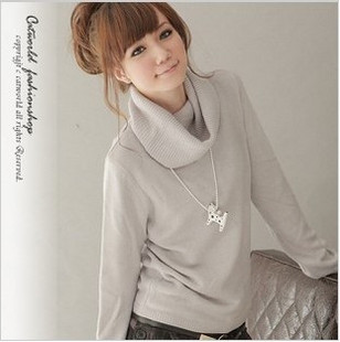 Winter 2012 autumn and winter women sweater heap turtleneck women's knitted basic shirt cardigan