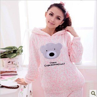 Winter 2012, coral fleece pajamas suit warm upset long sleeve lovely bear leisure wear