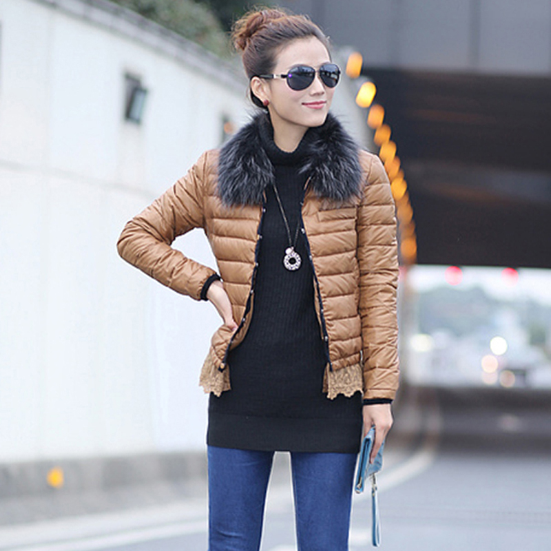 Winter 2012 down coat female fashion design fur collar short down coat short outerwear female design