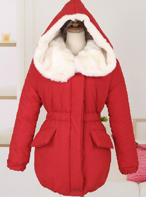 Winter 2012 drawstring hood with a large lapel bread service cotton-padded jacket wadded jacket medium-long outerwear