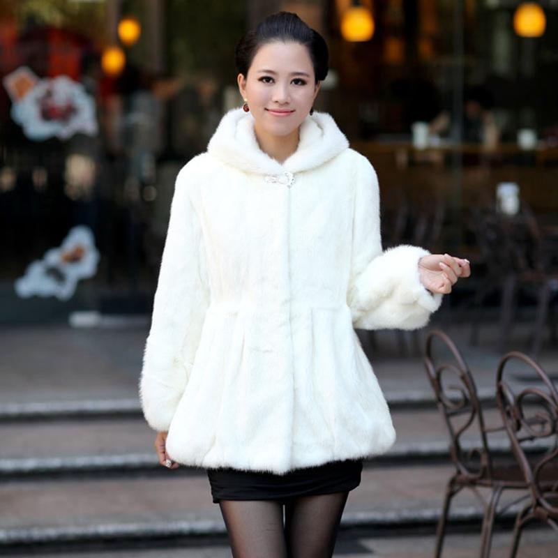 Winter 2012 new European and American luxury imported Chinese mink coat leather Furs Mink hooded fur coat