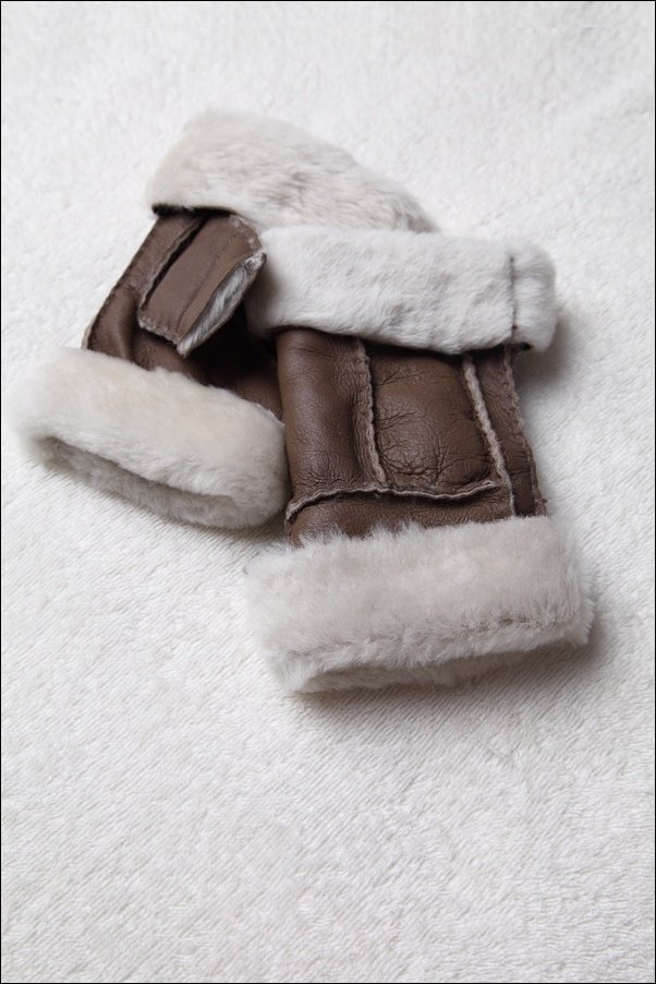 Winter 2012, new women's half refers to leather wool gloves lined with warm Freeshipping