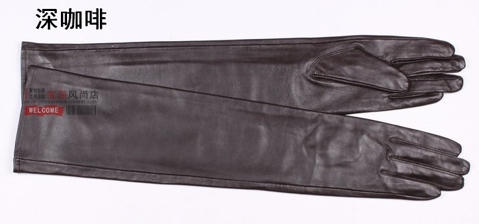 Winter 2012, women's leather gauntlets warm and grow sheepskin leather gloves over cubits arm sleeve