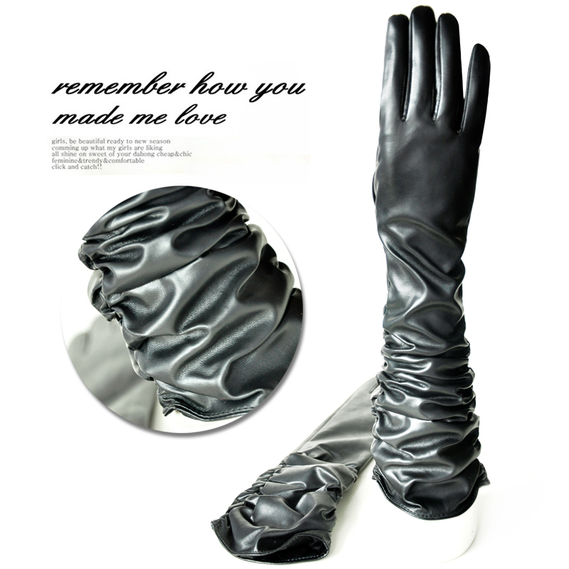 Winter 2012 women's Vintage long leather gloves Lady's arm sleeve fashion Gloves S M L