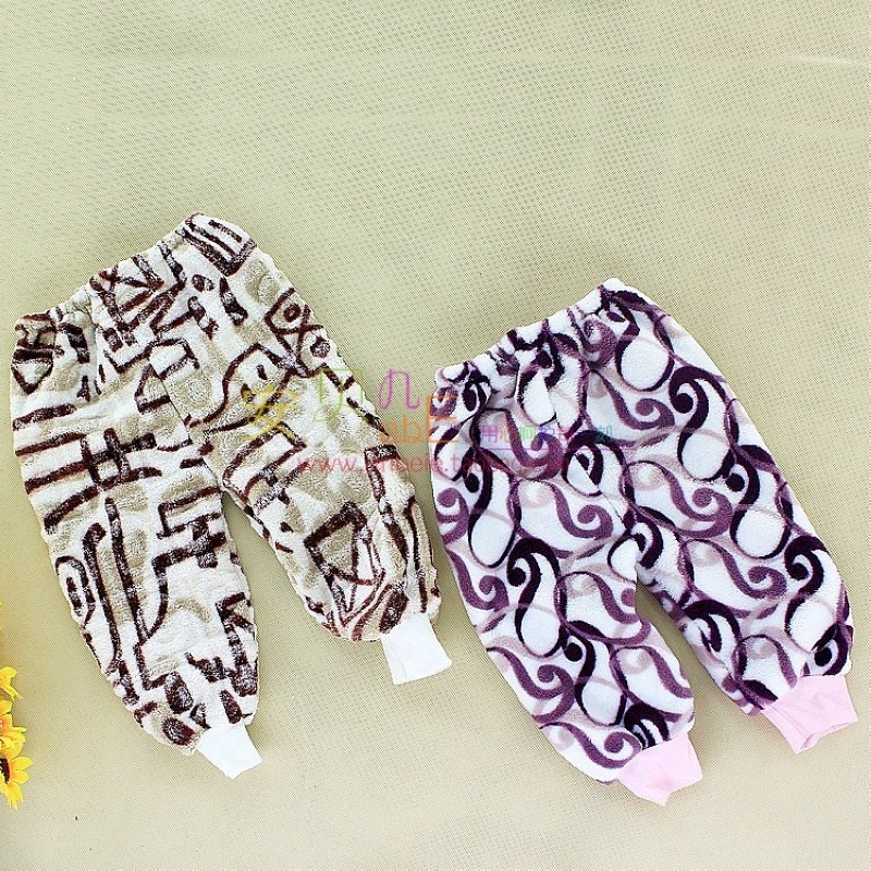 Winter 3 baby coral fleece trousers male female child lounge pants baby thermal children's pants thickening panties