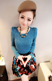 Winter 4 liangsi sweater long-sleeve o-neck top female free shipping