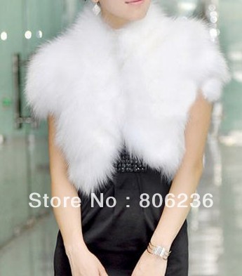 Winter Autumn New Arrive Korean Style Women Colorful Fluffy Short Sleeve Warm Fur Bolero   A1724