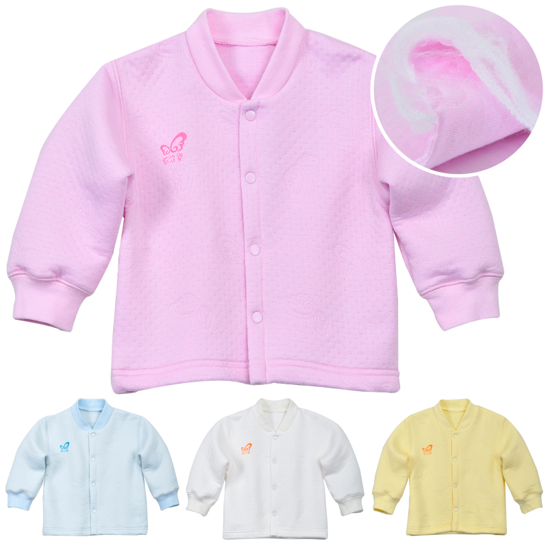 Winter baby clothing clothes baby underwear baby thermal underwear thickening before the open button top