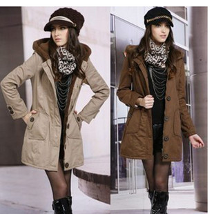 Winter casual hooded slim long design wadded jacket cotton-padded jacket cotton-padded jacket plus size mm outerwear female