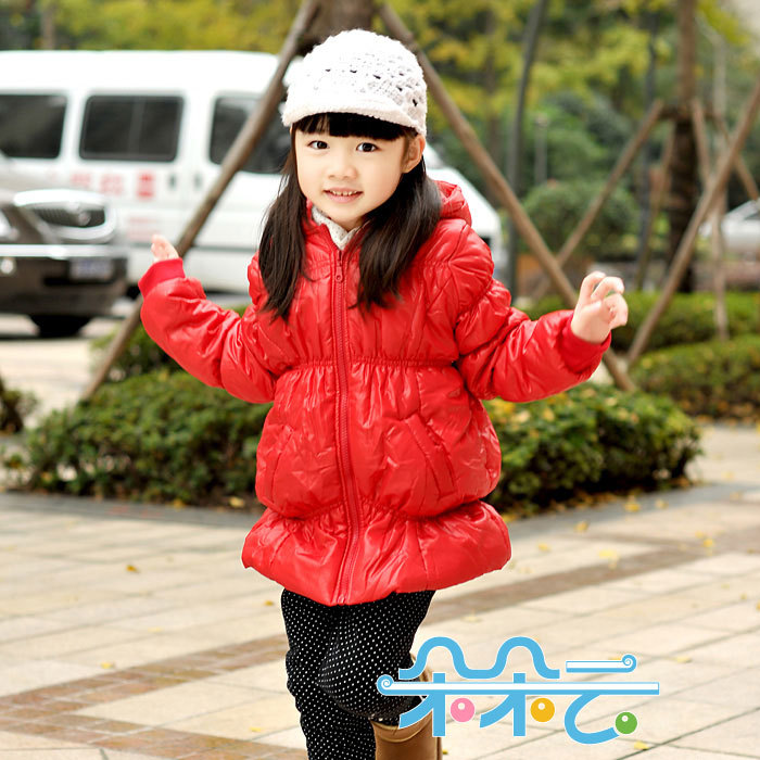 Winter ceremonized red gourd ploughboys slim thermal cotton-padded jacket female child plus velvet cotton-padded jacket ts-4