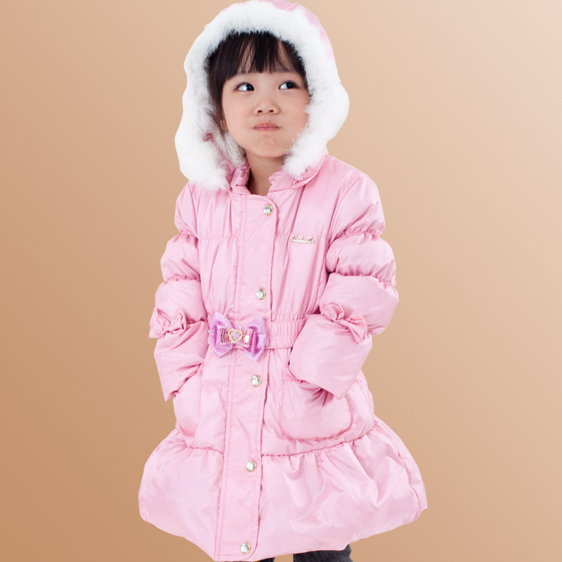 winter child baby female child medium-long children's clothing down coat outerwear