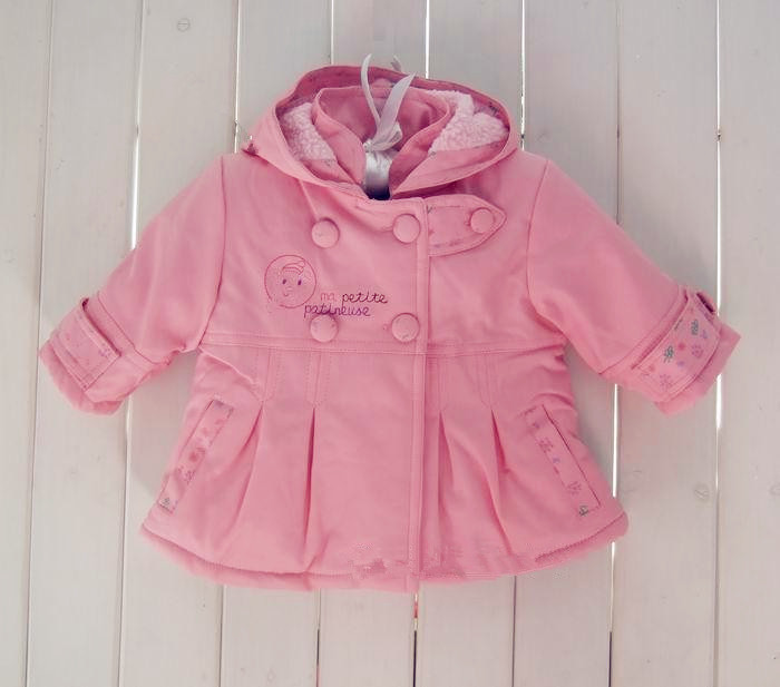 Winter children's clothing pink leather baby outerwear plus velvet newborn outerwear clothes PU thermal