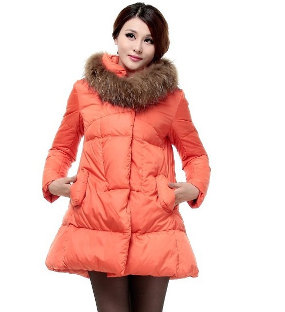 Winter cloak plus size cute shirt candy color medium-long thickening down coat women