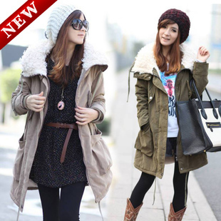 Winter  clothing berber fleece  outerwear  jacket thermal  cotton-padded jacket  free shipping