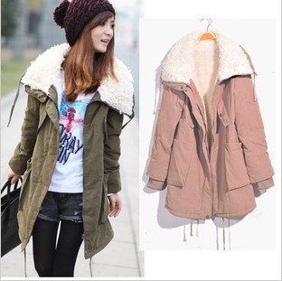 Winter  clothing berber fleece  outerwear  jacket thermal  cotton-padded jacket  free shipping