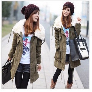 Winter  clothing berber fleece  outerwear   jacket thickening  cotton-padded jacket free shipping