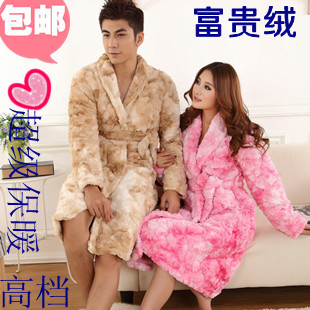 Winter coral fleece rich fleece sleepwear robe lovers coral fleece sleepwear robe thickening thermal