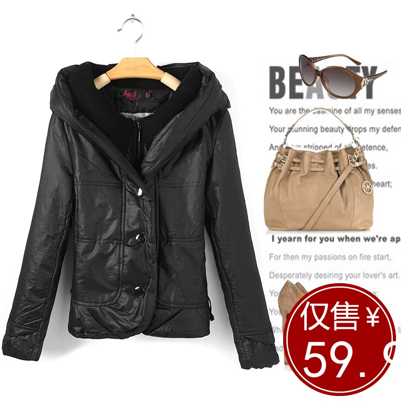 Winter cotton-padded jacket women's slim with a hood wadded jacket plus size cotton-padded jacket outerwear thickening female