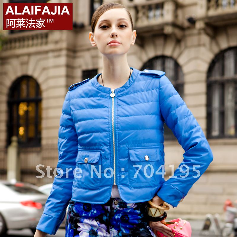 Winter  Down Jacket  Women's   o-neck  outerwear Fashion   Short style  Leather  Down Coat