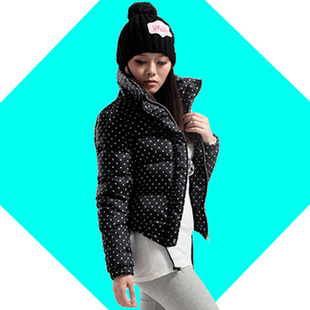 Winter dvl winter stand collar slim polka dot short design down coat women