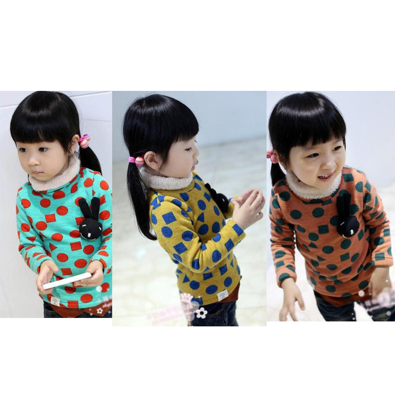 winter Fashion girl's bottomed velvet shirt, children's thick sweater, new style, free shipping, W128