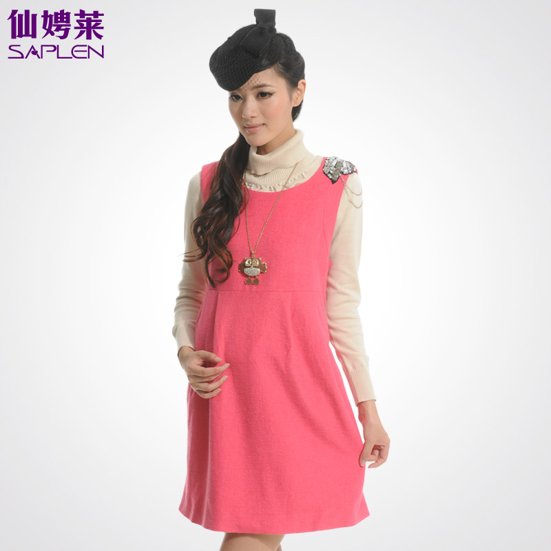 Winter fashion maternity clothing one-piece dress sleeveless tank dress maternity dress 300254