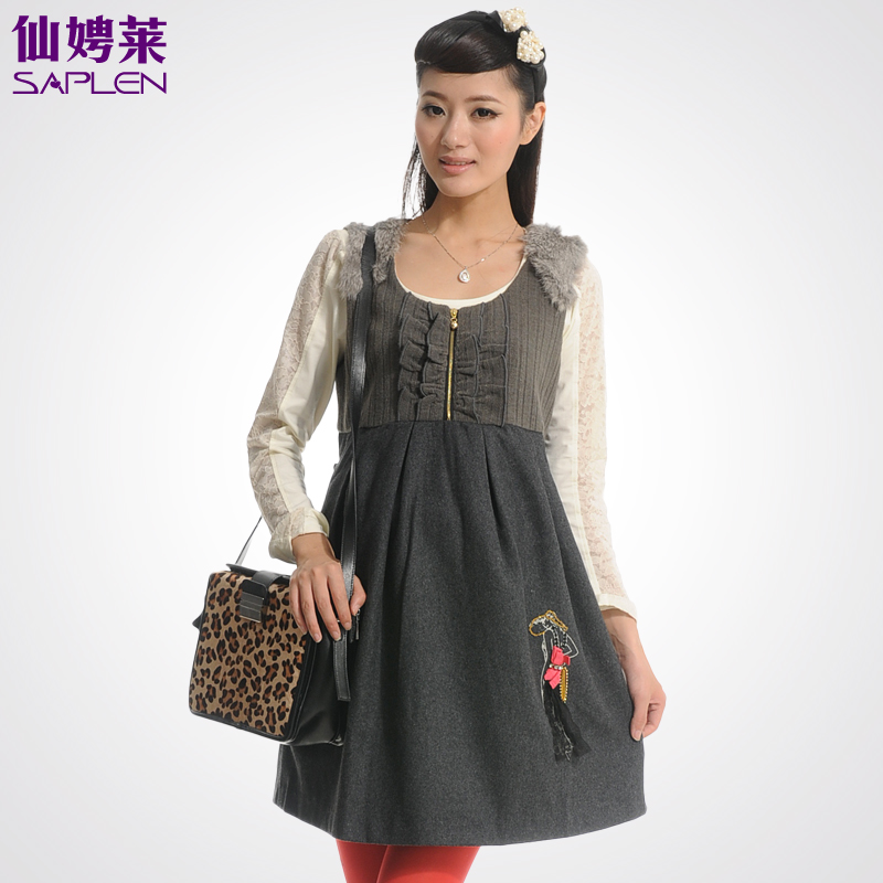 Winter fashion maternity clothing one-piece dress sleeveless tank dress maternity dress 300654