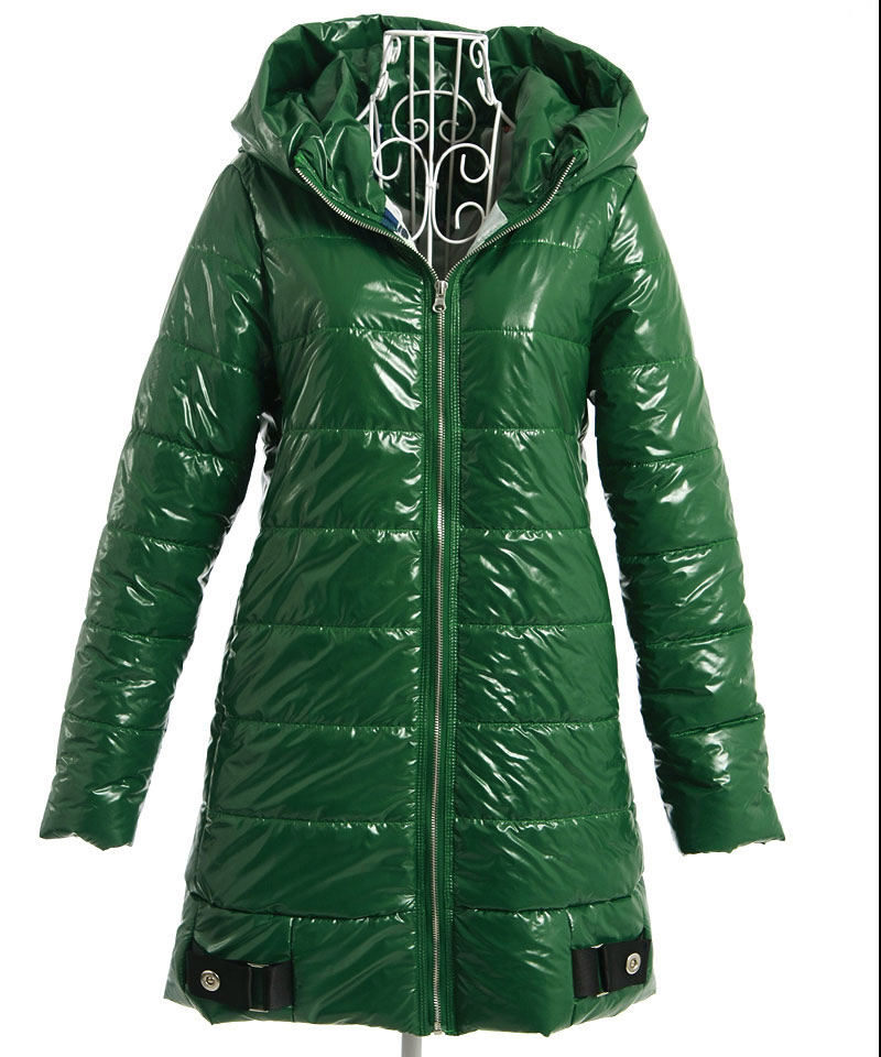 Winter fashion quality crimping long design with a hood wadded jacket