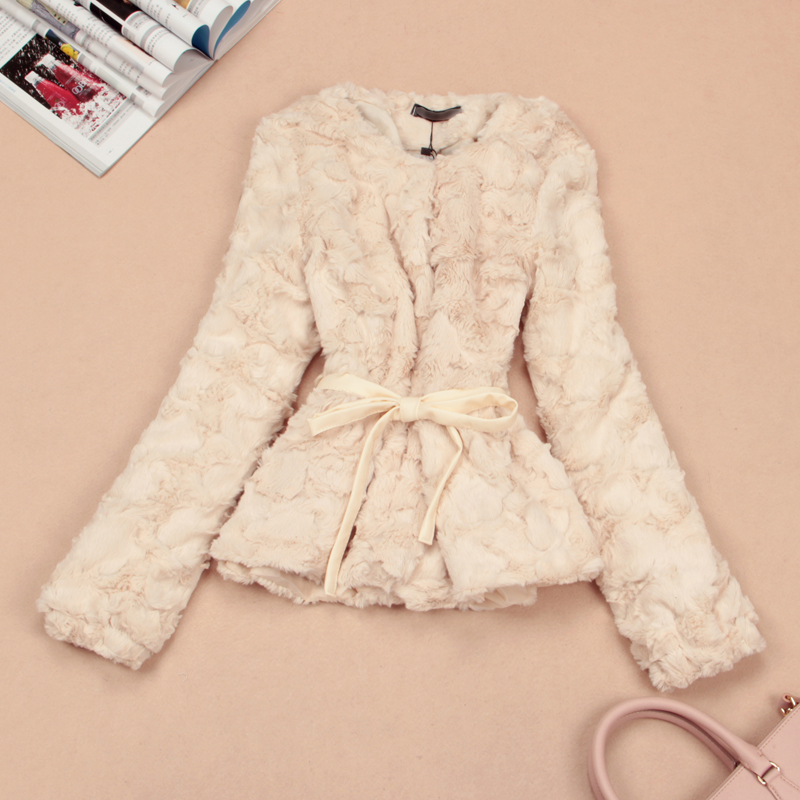 Winter Faux Outerwear Cardigan Woolen Free Size Long Sleeve Faux Fur Female