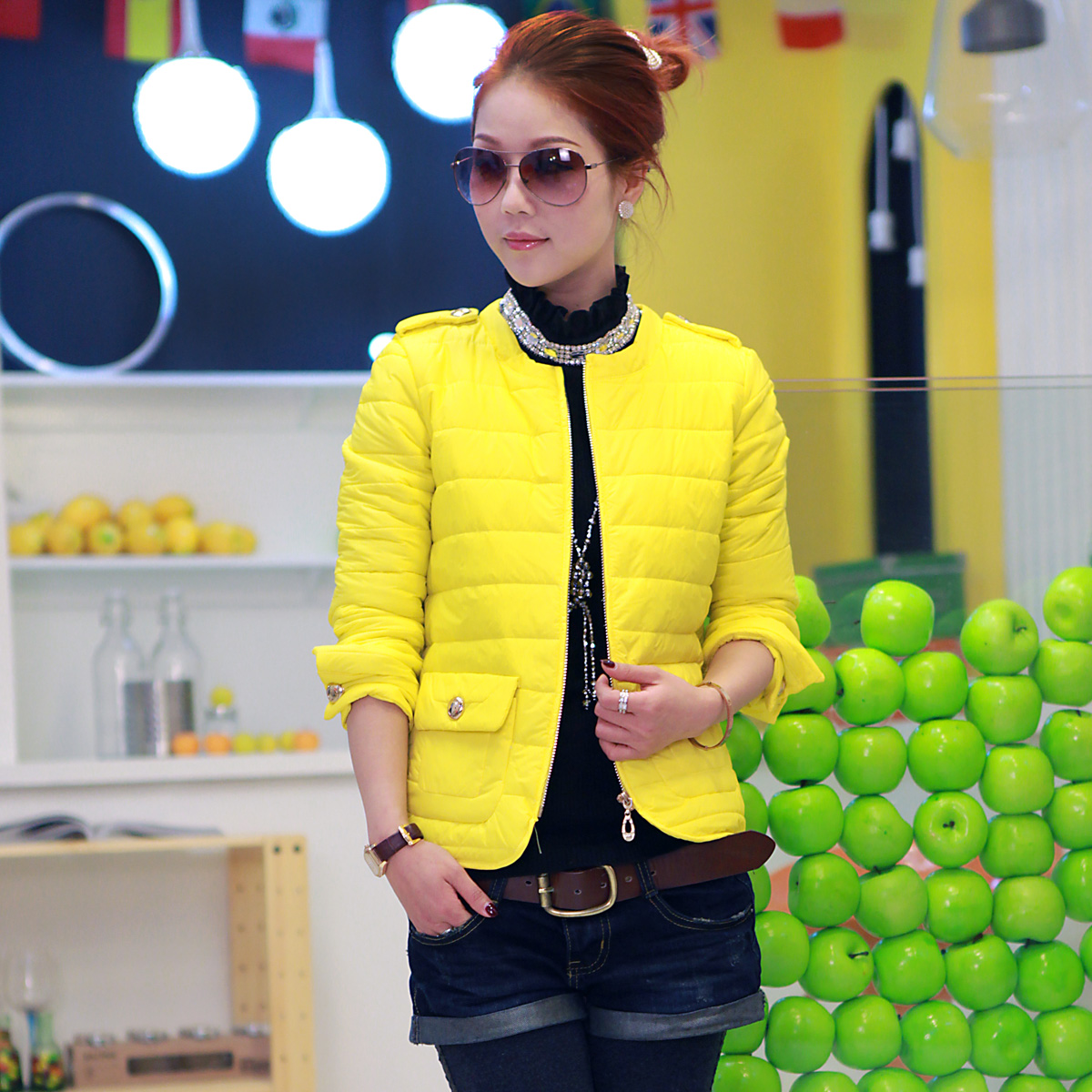 Winter female AYILIAN design short down coat female women's slim down coat