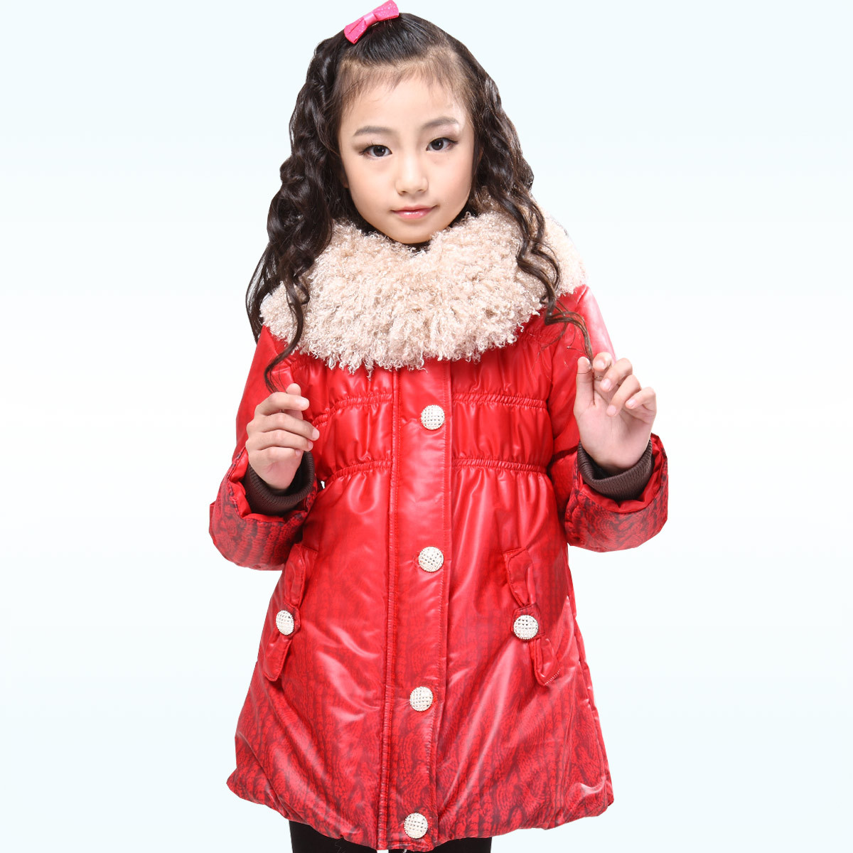 Winter female child thermal cotton-padded jacket trench child cotton-padded jacket m-m11088