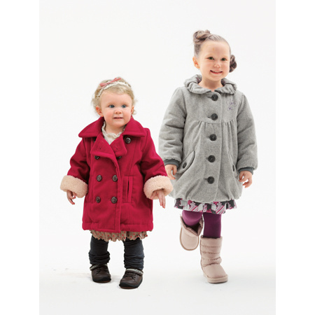 Winter female child trench outerwear grey red 37 5